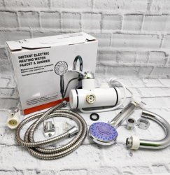 Электрический водяной душ с краном, боковое подключение / Проточный водонагреватель-душ Instant Elec